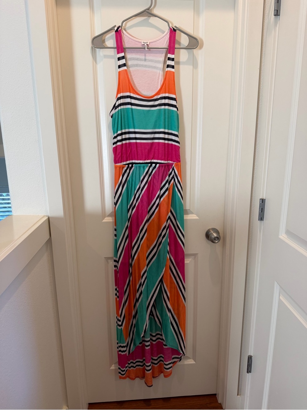 Splendid Pink, Orange & Teal Striped Tank Maxi Dress